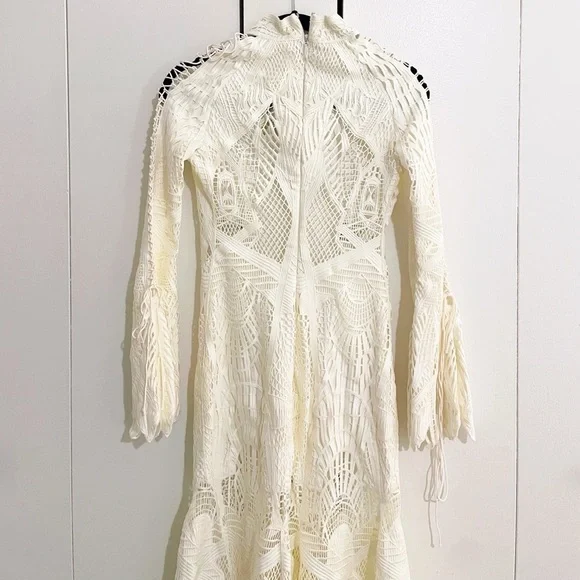 chinese dress ladies Simkhai Guipure Lace Belted Midi Dress